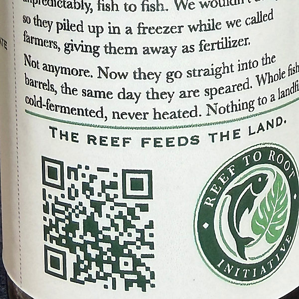 The story panel, with the Reef to Root seal